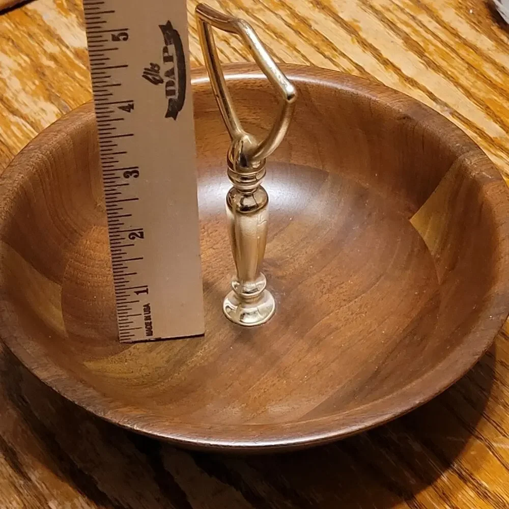 Vintage J B Deere Cedarcraft Walnut And Brass Serving Bown Nuts Catch All